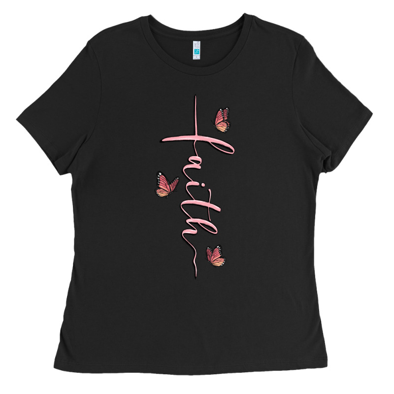 Faith Cross Ladies Tee by MaliasSmallBusiness | Teevron