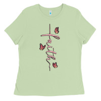 Matcha faith cross Ladies Tee - MaliasSmallBusiness