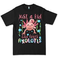 Black just a kid who loves axolotls Premium Tee - MaliasSmallBusiness