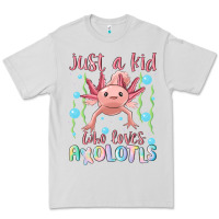 Dove Grey just a kid who loves axolotls Premium Tee - MaliasSmallBusiness