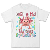 White just a kid who loves axolotls Premium Tee - MaliasSmallBusiness