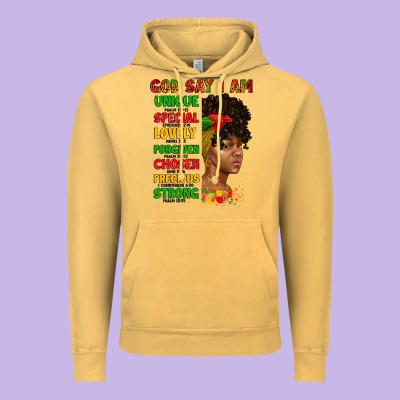 God Say I Am Juneteenth Afro Girl Vintage Hoodie Designed By Artiststas