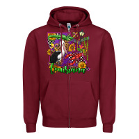 Burgundy louisiana Zipper Hoodie - OliviaCreatesArt