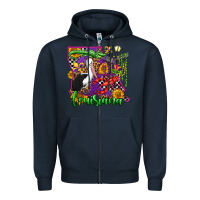 Navy louisiana Zipper Hoodie - OliviaCreatesArt