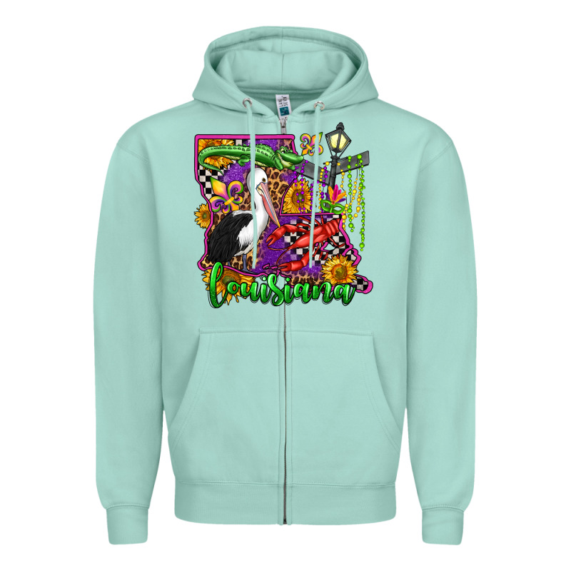 Louisiana Zipper Hoodie by OliviaCreatesArt | Teevron