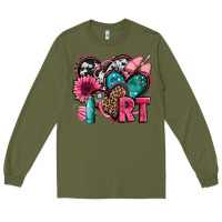 Army Green rt respiratory therapist hearts Long Sleeve Tee - Jasminsmagicworld