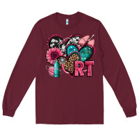 Burgundy rt respiratory therapist hearts Long Sleeve Tee - Jasminsmagicworld