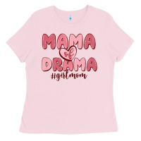 Bubblegum Pink mama of drama girl mom Ladies Tee - MaliasSmallBusiness