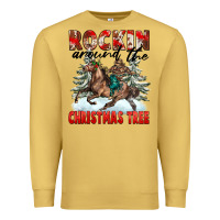Antique Gold Rockin Around The Christmas Tree Rodeo Premium Sweatshirt - FaDigitalArtStudio