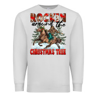 Dove Grey Rockin Around The Christmas Tree Rodeo Premium Sweatshirt - FaDigitalArtStudio