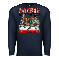 Navy Rockin Around The Christmas Tree Rodeo Premium Sweatshirt - FaDigitalArtStudio
