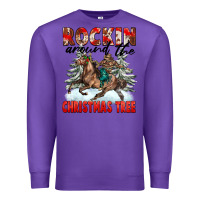 Purple Rockin Around The Christmas Tree Rodeo Premium Sweatshirt - FaDigitalArtStudio
