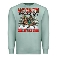 Seafoam Rockin Around The Christmas Tree Rodeo Premium Sweatshirt - FaDigitalArtStudio
