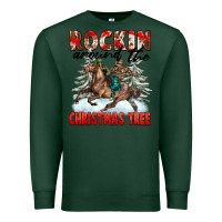 Sports Green Rockin Around The Christmas Tree Rodeo Premium Sweatshirt - FaDigitalArtStudio