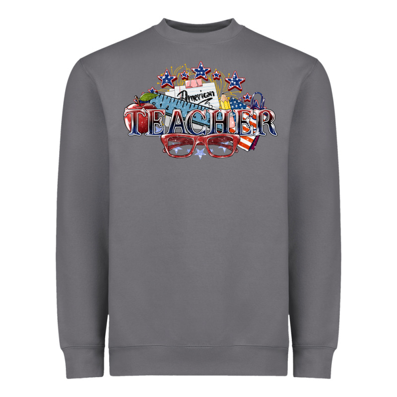 American Teacher 4th Of July Heavyweight Sweatshirt by HowdyJamesFarm | Teevron