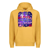 Mustard Why fall in love when you can fall asleep Premium Hoodie - FaDigitalArtStudio