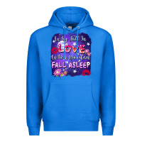 True Royal Why fall in love when you can fall asleep Premium Hoodie - FaDigitalArtStudio