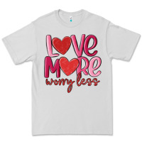 Dove Grey love more worry less Premium Tee - MaliasSmallBusiness