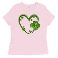 St Patricks Day Shamrock Heart Ladies Tee | Teevron