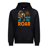 Black i'm two hear me roar dinosaur birthday Urban Hoodie - LillyAllenDesigns