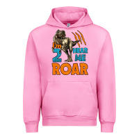 Fuchsia Pink i'm two hear me roar dinosaur birthday Urban Hoodie - LillyAllenDesigns
