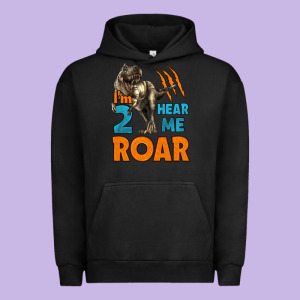 I'm Two Hear Me Roar Dinosaur Birthday Urban Hoodie Designed By Lillyallendesigns