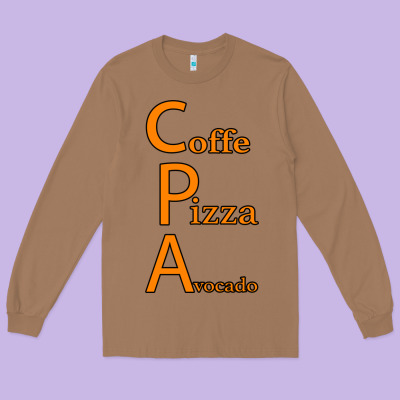 Coffe Pizza Avocado Long Sleeve Tee Designed By Bettercallsaul