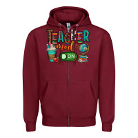 Burgundy teacher mode on Zipper Hoodie - OliviaCreatesArt