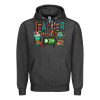 Charcoal Heather teacher mode on Zipper Hoodie - OliviaCreatesArt