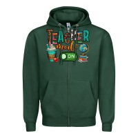 Sports Green teacher mode on Zipper Hoodie - OliviaCreatesArt