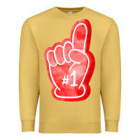 Antique Gold number one foam finger Premium Sweatshirt - FaDigitalArtStudio