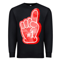 Black number one foam finger Premium Sweatshirt - FaDigitalArtStudio