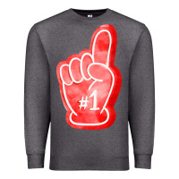 Charcoal Heather number one foam finger Premium Sweatshirt - FaDigitalArtStudio