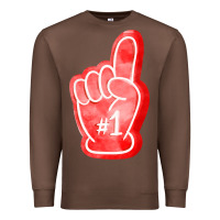 Chestnut number one foam finger Premium Sweatshirt - FaDigitalArtStudio