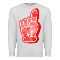 Dove Grey number one foam finger Premium Sweatshirt - FaDigitalArtStudio