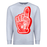 Heather Grey number one foam finger Premium Sweatshirt - FaDigitalArtStudio