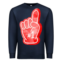Navy number one foam finger Premium Sweatshirt - FaDigitalArtStudio