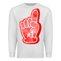 Oatmeal Heather number one foam finger Premium Sweatshirt - FaDigitalArtStudio