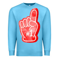 Ocean Blue number one foam finger Premium Sweatshirt - FaDigitalArtStudio