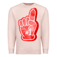 Pale Pink number one foam finger Premium Sweatshirt - FaDigitalArtStudio