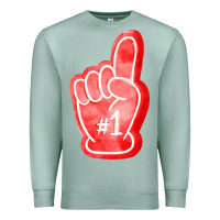 Seafoam number one foam finger Premium Sweatshirt - FaDigitalArtStudio