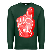 Sports Green number one foam finger Premium Sweatshirt - FaDigitalArtStudio