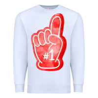 White number one foam finger Premium Sweatshirt - FaDigitalArtStudio