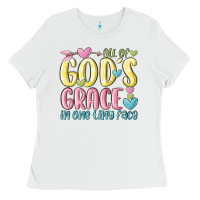 White all of god's grace in one tiny face Ladies Tee - MaliasSmallBusiness