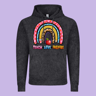Teach Love Inspire Rainbow Vintage Hoodie Designed By Artiststas
