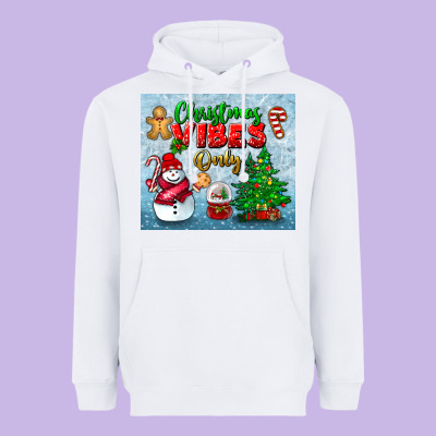 Christmas Vibes Only Tumbler Heavyweight Hoodie Designed By Bundleandbundleshop