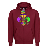 Burgundy fleur de lis Zipper Hoodie - OliviaCreatesArt