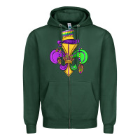 Sports Green fleur de lis Zipper Hoodie - OliviaCreatesArt