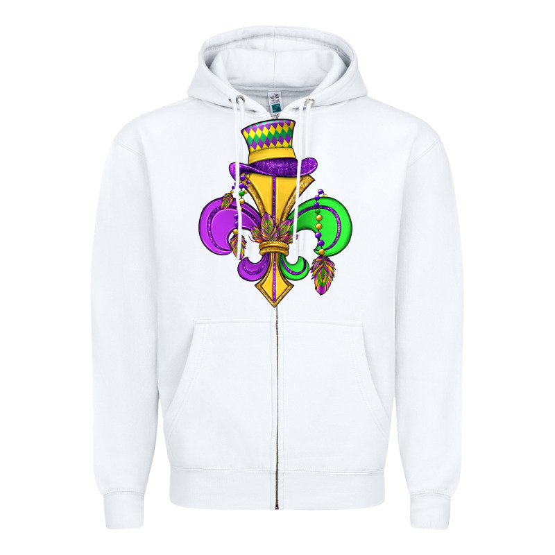 Fleur De Lis Zipper Hoodie by OliviaCreatesArt | Teevron