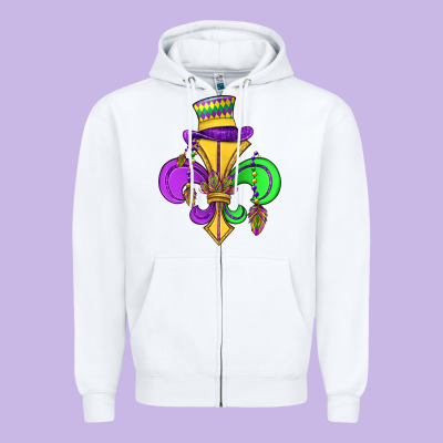 Fleur De Lis Zipper Hoodie Designed By Oliviacreatesart